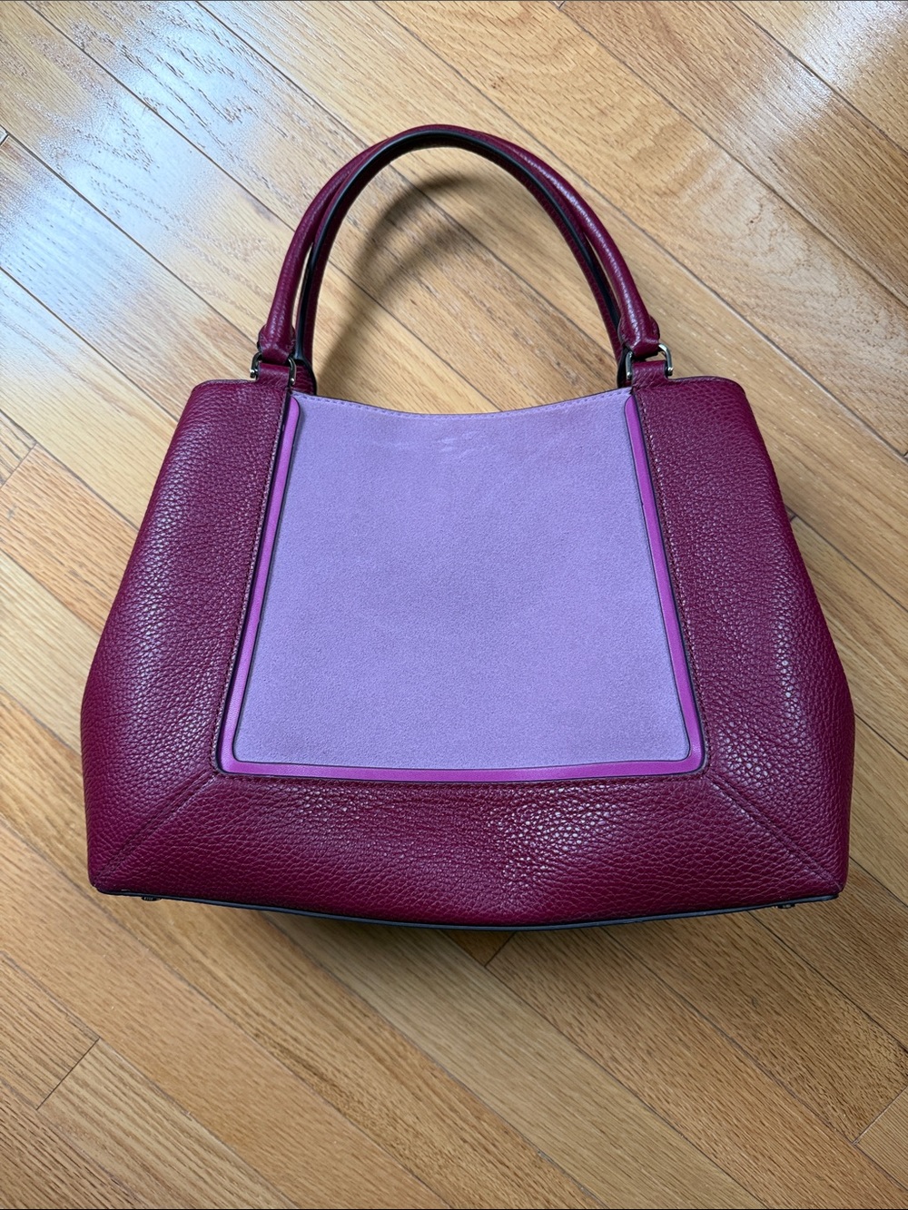 Kate Spade Two-Tone Berry and Lavender Leather and suede Satchel - Picture 2 of 10